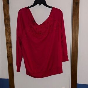 Torrid off shoulder Red Embroidered Blouse